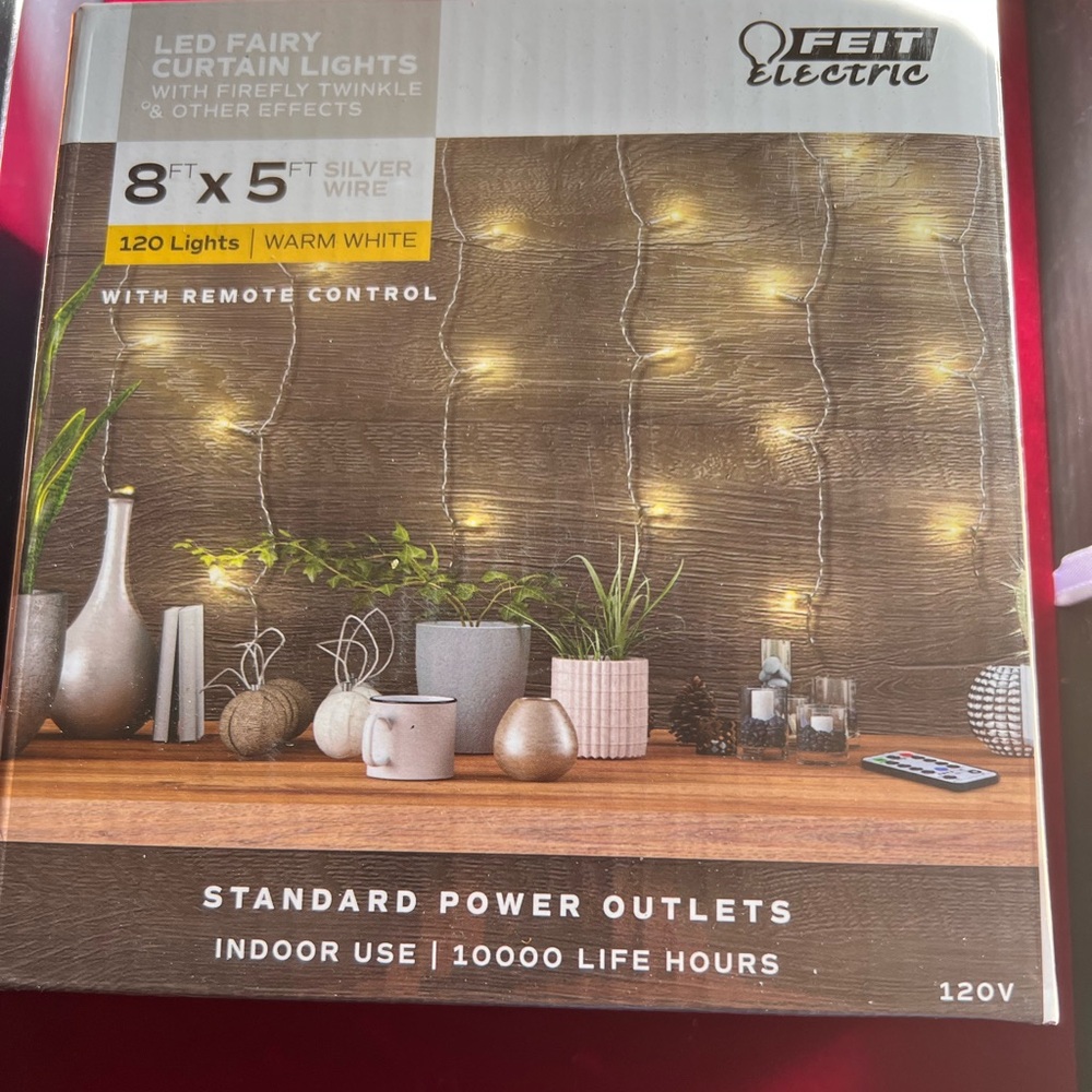 Curtain lights with remote. Has several different light displays(modes).